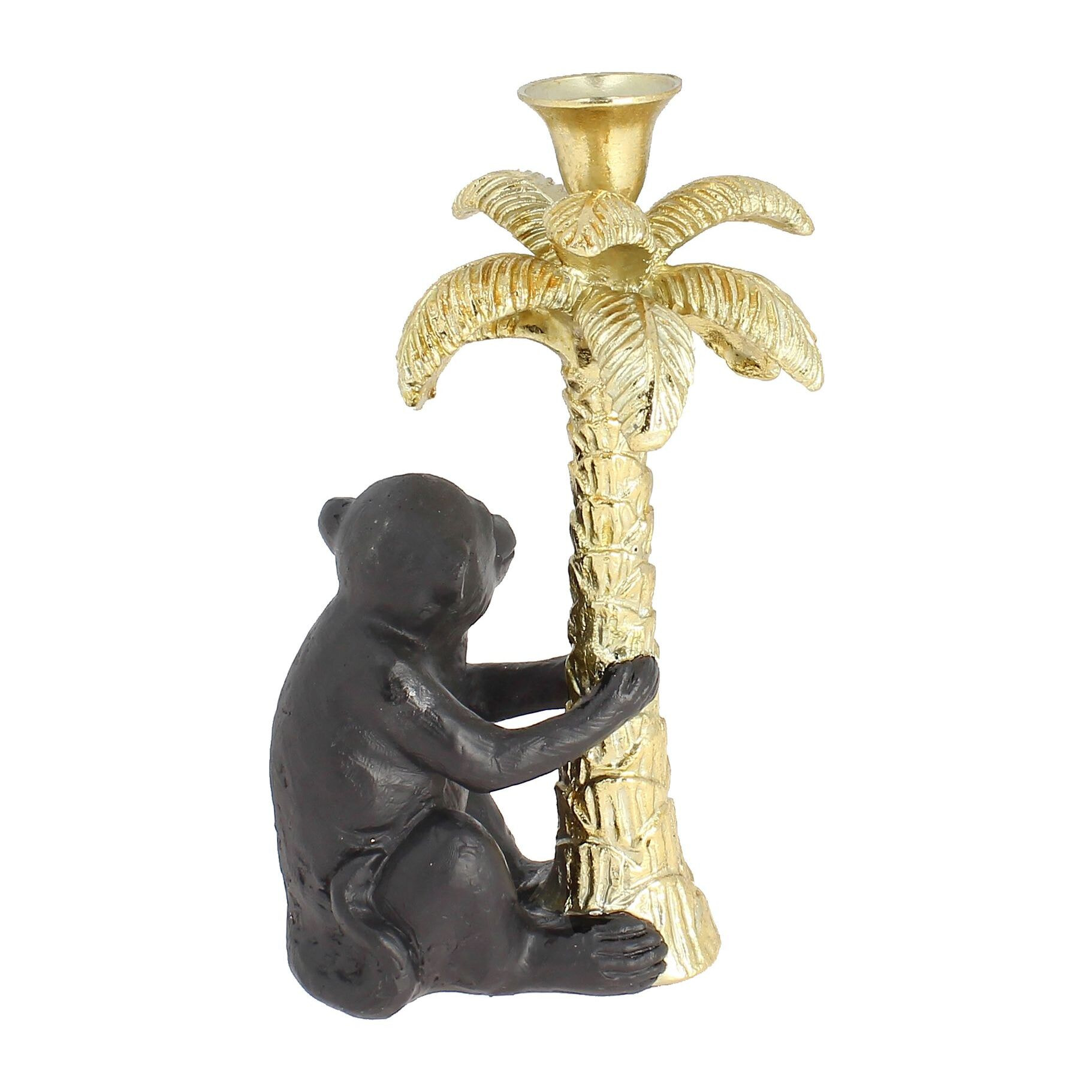 Chandelier palmier doré avec singe noir h19cm RICO