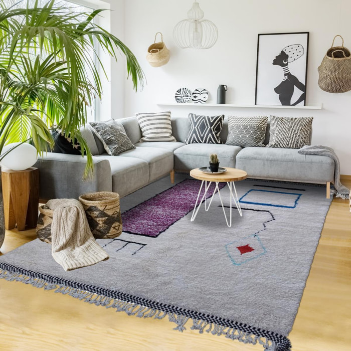 Authentique tapis berbère fait à la main en laine KUSO