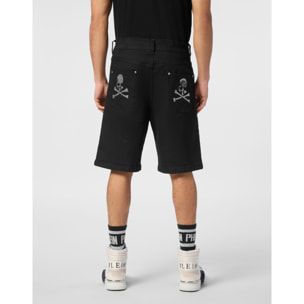 PHILIPP PLEIN DENIM SHORTS SKULL