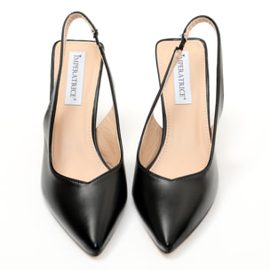Dècolletè slingback in simil pelle