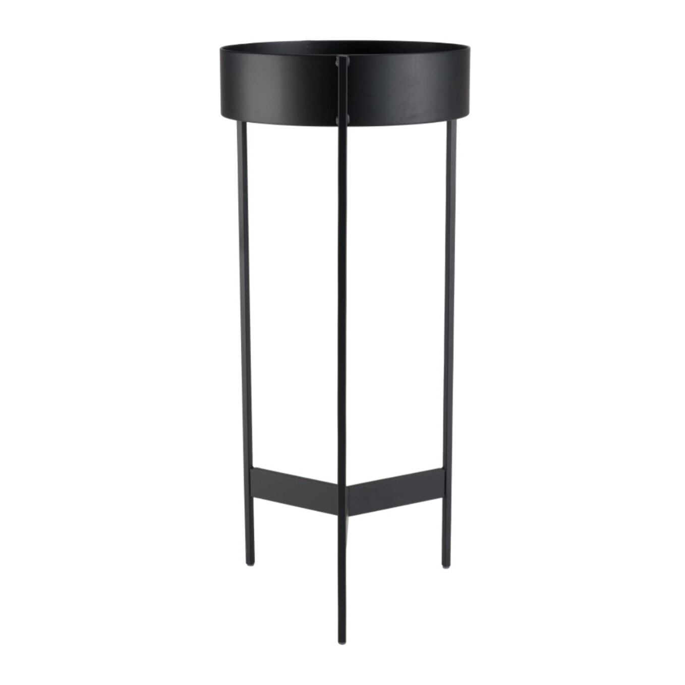 DALY - Selette ronde / porte plantes MM noire piètement métal