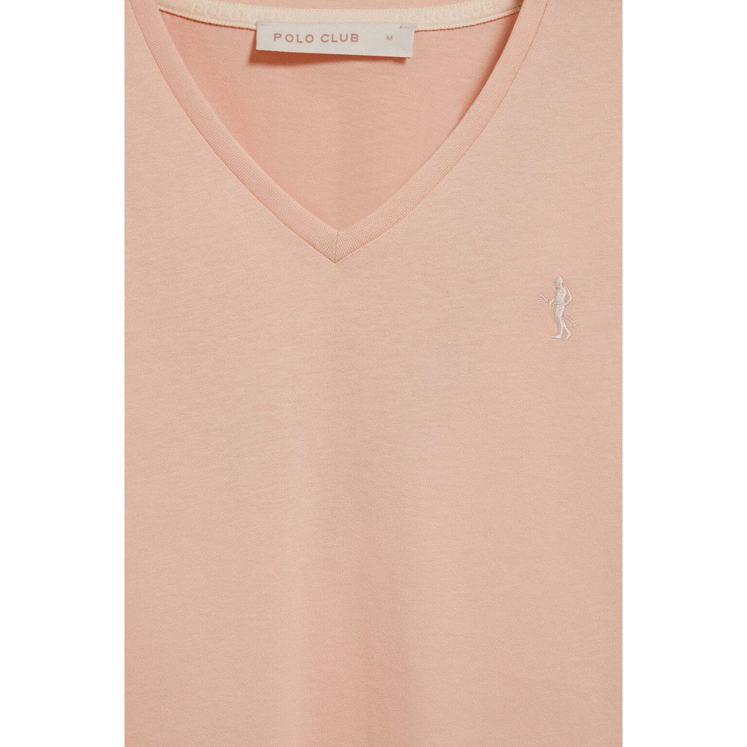 Camiseta color maquillaje de escote en pico y bordado Rigby Best