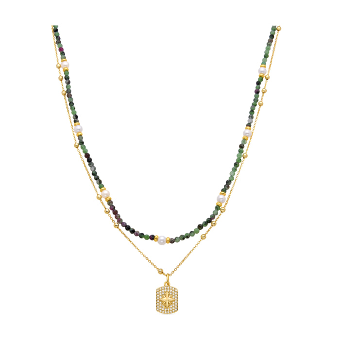 Collar de Perla Blanca acabado en oro amarillo de 18k