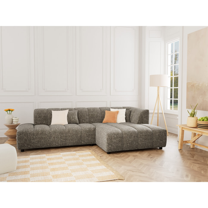 Curtis - canapé d'angle droit 4 places sans accoudoir en tissu texturé - Vert Olive