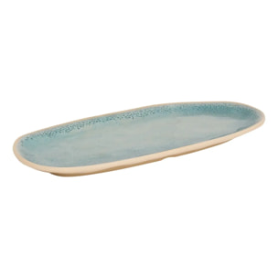 Plat Pia ovale 15,6x31cm bleu
