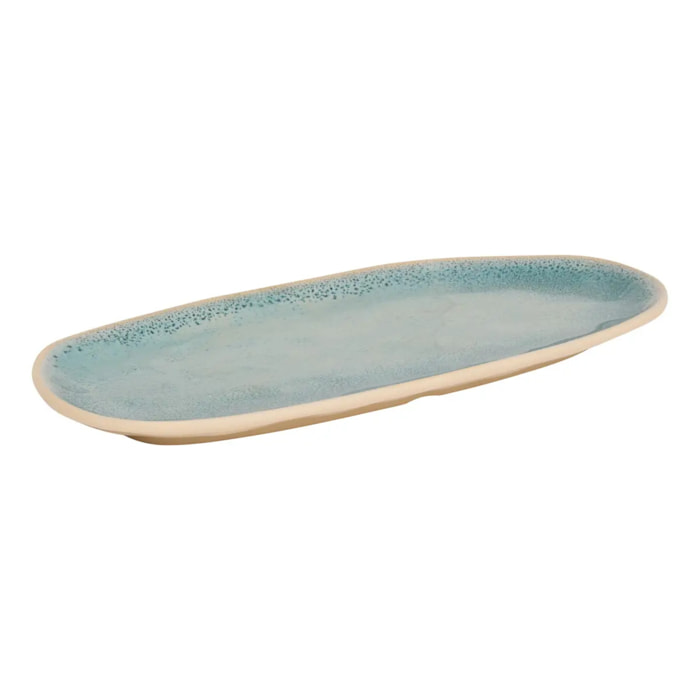 Plat Pia ovale 15,6x31cm bleu