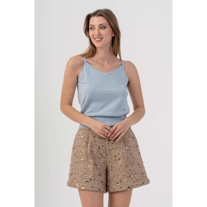 Kocca - Top con bordo a costine Donna