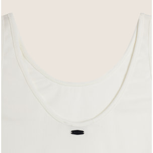 Canotta in cotone elasticizzato con ampio scollo posteriore