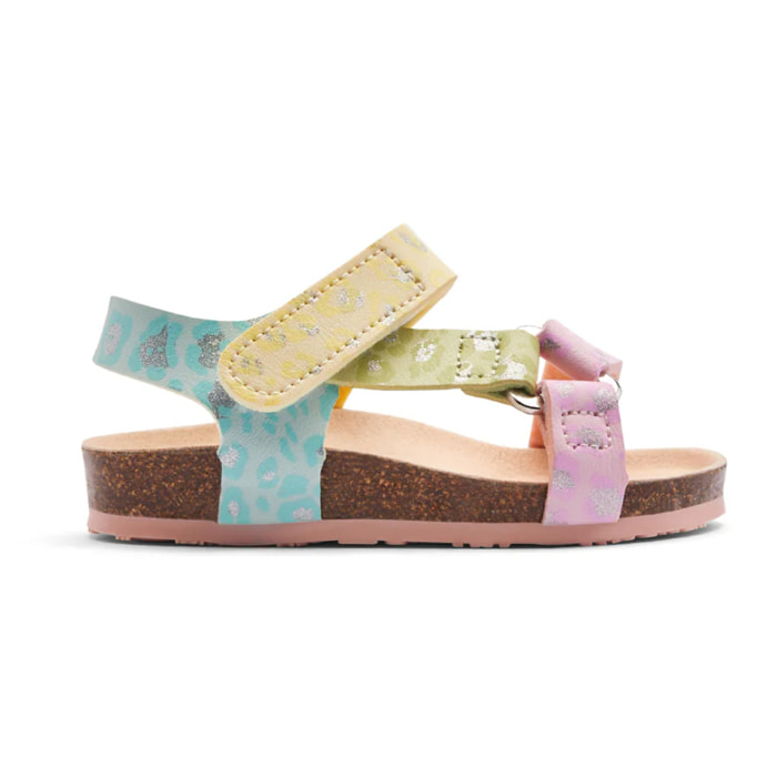 Sandalias Abiertas de Niña Estampado Multicolor
