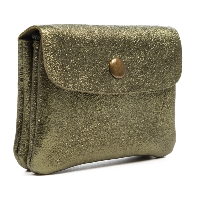 Alpignano portafoglio donna. Pelle autentica camoscio laccata brillante.