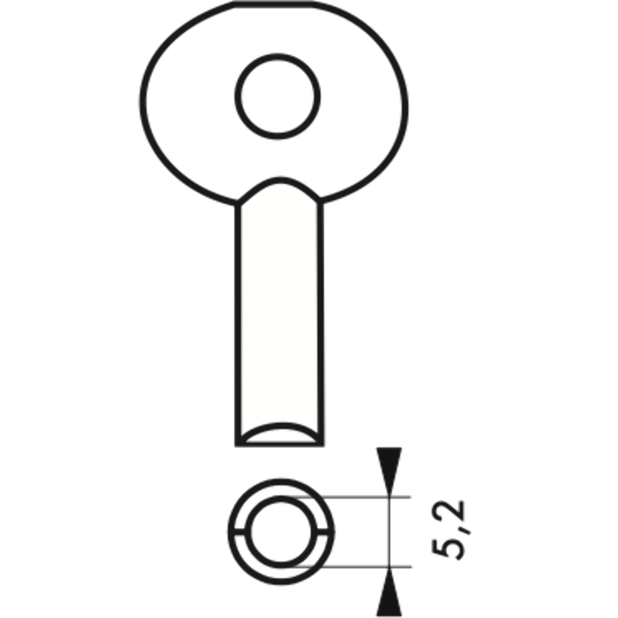 Clé cadenas 5,2 mm THIRARD - Demi-lune - 010001