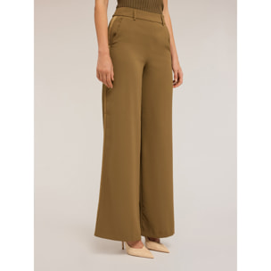 Motivi - Pantalones palazzo con banda lateral - Verde militare