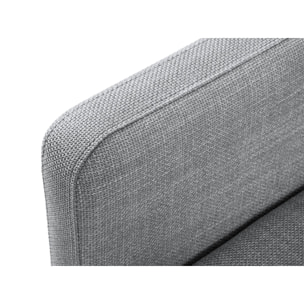 Canapé d'angle gauche convertible avec coffre de rangement "Yanis" 4 places en tissu structurel gris clair