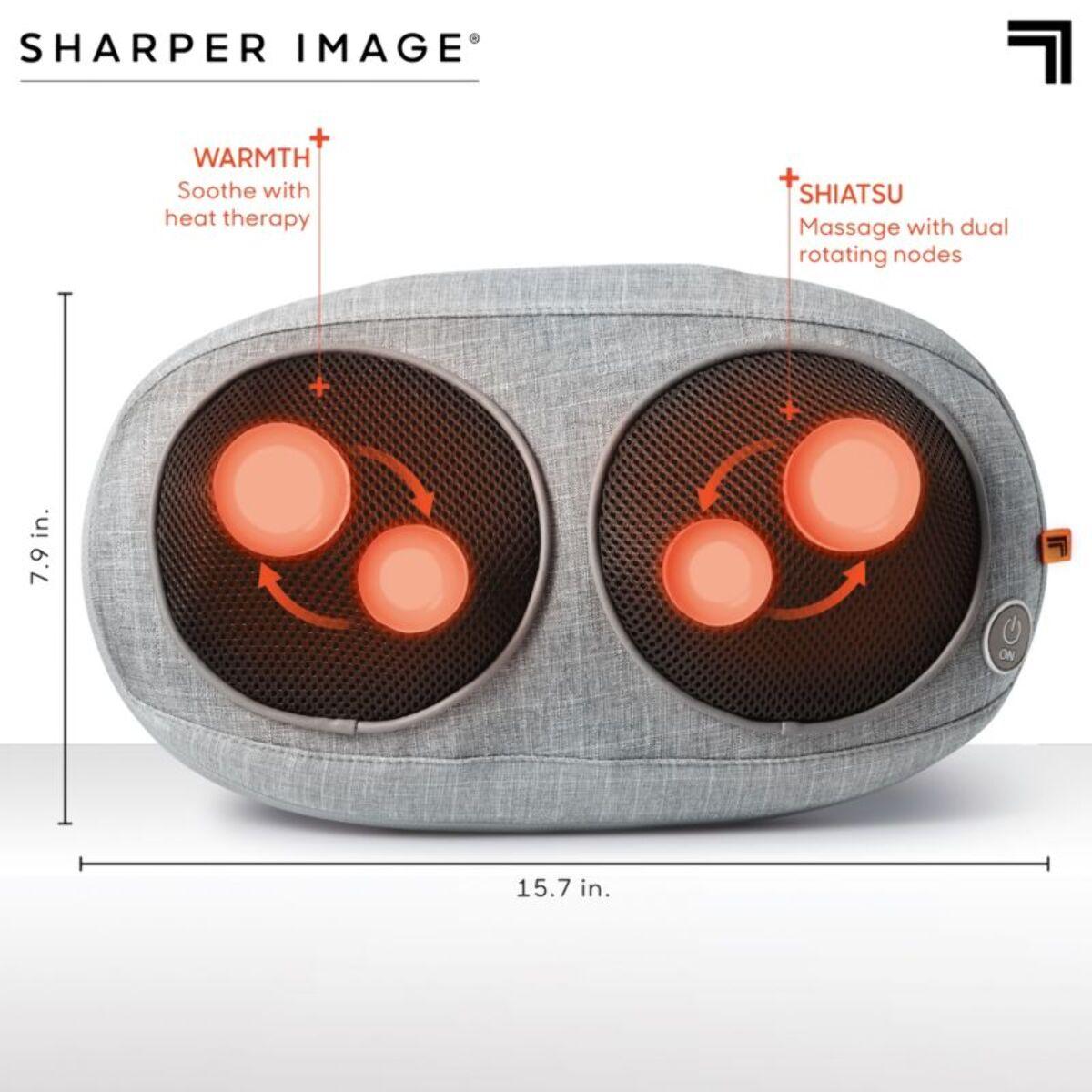 Coussin massant chauffant SHARPER IMAGE compact Shiatsu