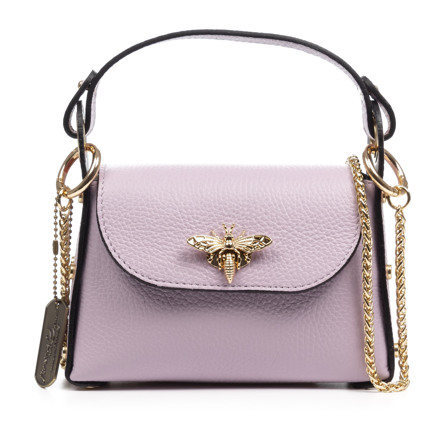 FIRENZE ARTEGIANI Aquileia bolso de mano mujer. Piel auténtica acabado Dollaro. Fabricado en Italia 19x7x13 Cm. Color: Rosa