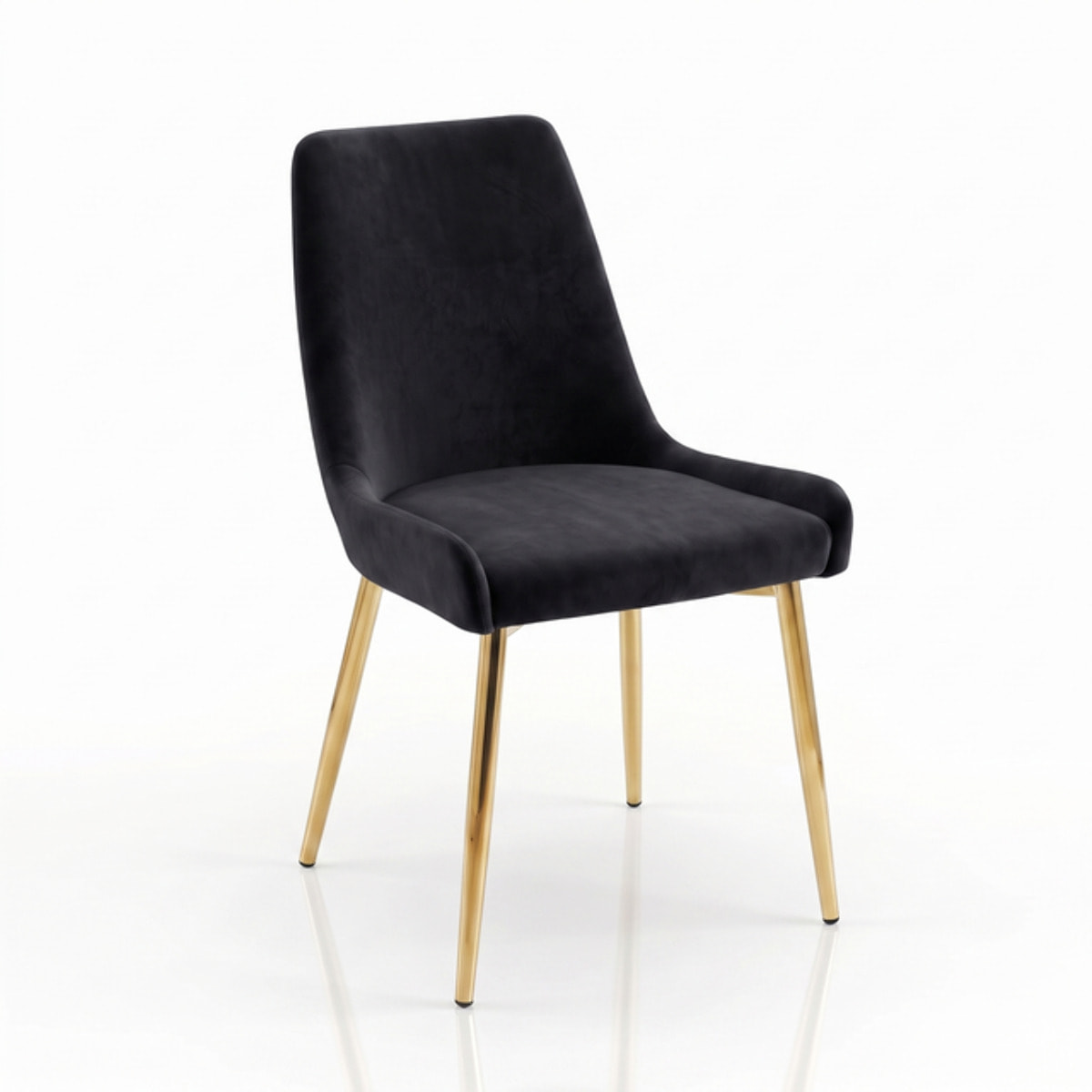 Sedia Imbottita in Effetto Velluto con Gambe Oro, Design Moderno ed Elegante per Sala da Pranzo, Cucina, Soggiorno, Studio e Ufficio