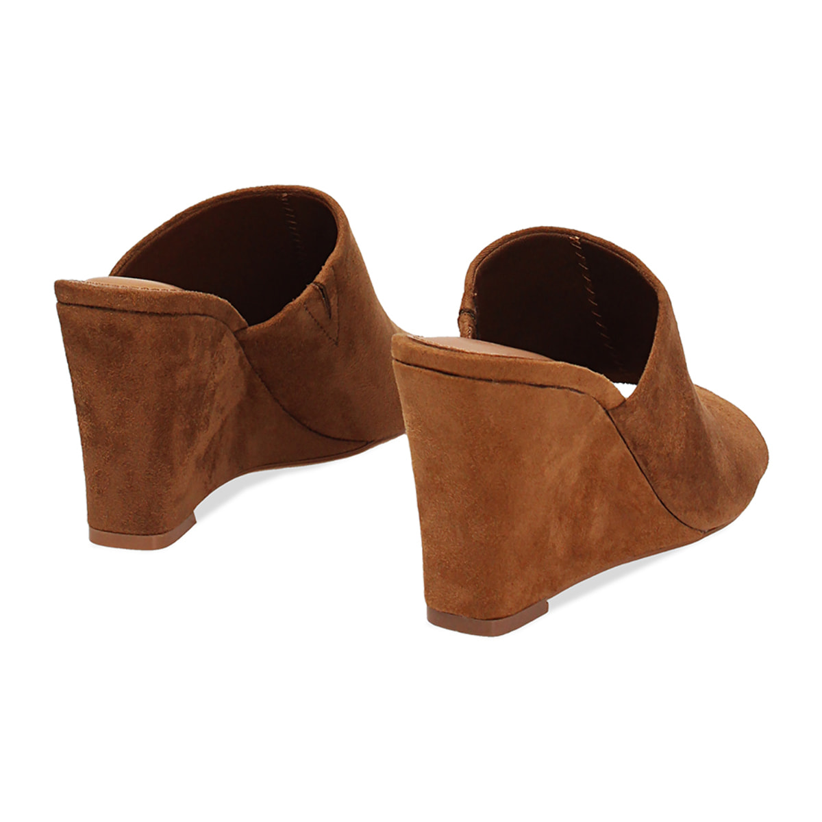 Mules open toe cognac tacco 10,5 cm