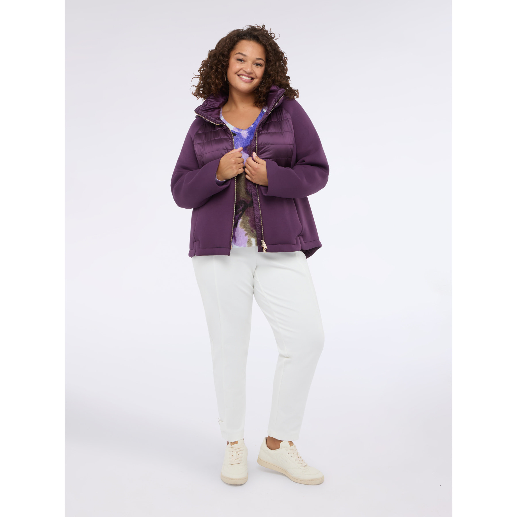 Fiorella Rubino - Plumífero ligero bimaterial - Burgundy