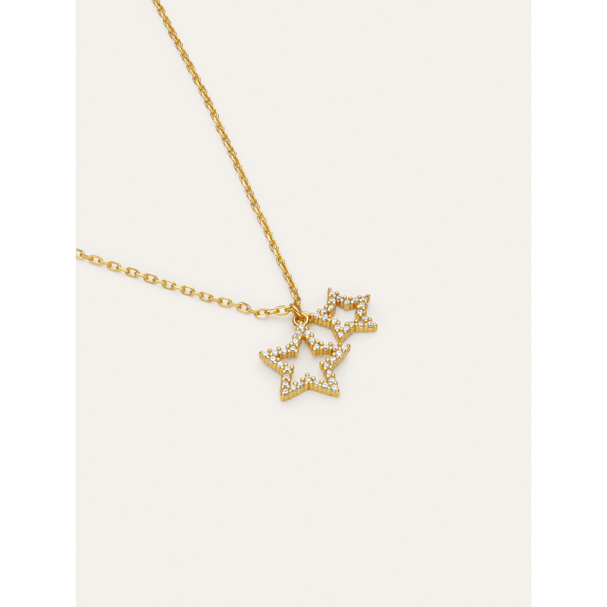 Collana Duo Stars Spark Argento Placcato Oro