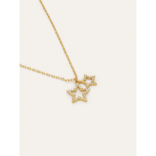 Collana Duo Stars Spark Argento Placcato Oro