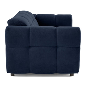 Ray - canapé droit 2 places en tissu texturé - Bleu