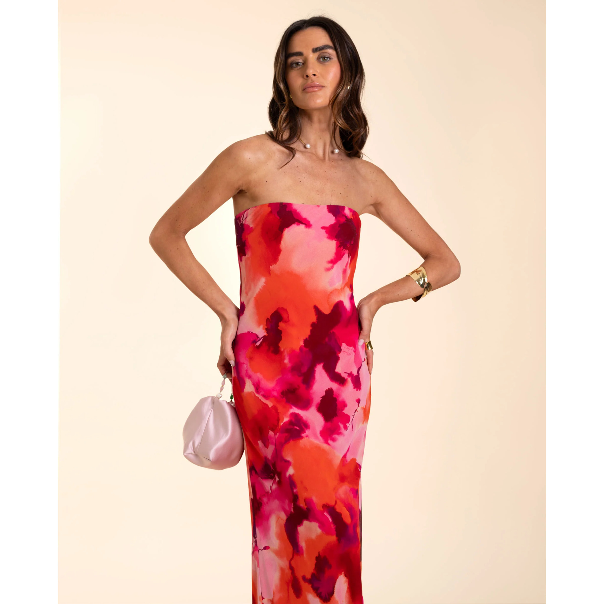 Vestido midi palabra de honor