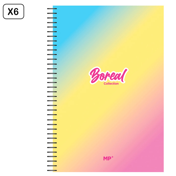 PACK 6 UNIDADES CUADERNO ESPIRAL Fº 80 HOJAS 90 g/m² DISEÑO FANTASÍA
