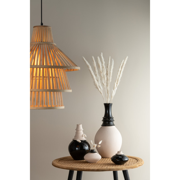 J-Line vase Col Haut - céramique - noir/beige - small - 26 cm de hauteur