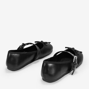 Bailarinas negras con tachas y lazo