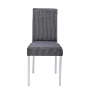 Gemma - lot de 2 chaises - en velours côtelé - Gris
