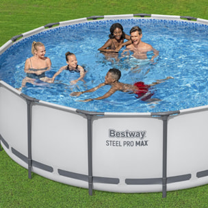 Bestway Piscine hors sol tubulaire ronde Bestway Steel Pro Max 457 x 122 cm gris clair sans accessoires