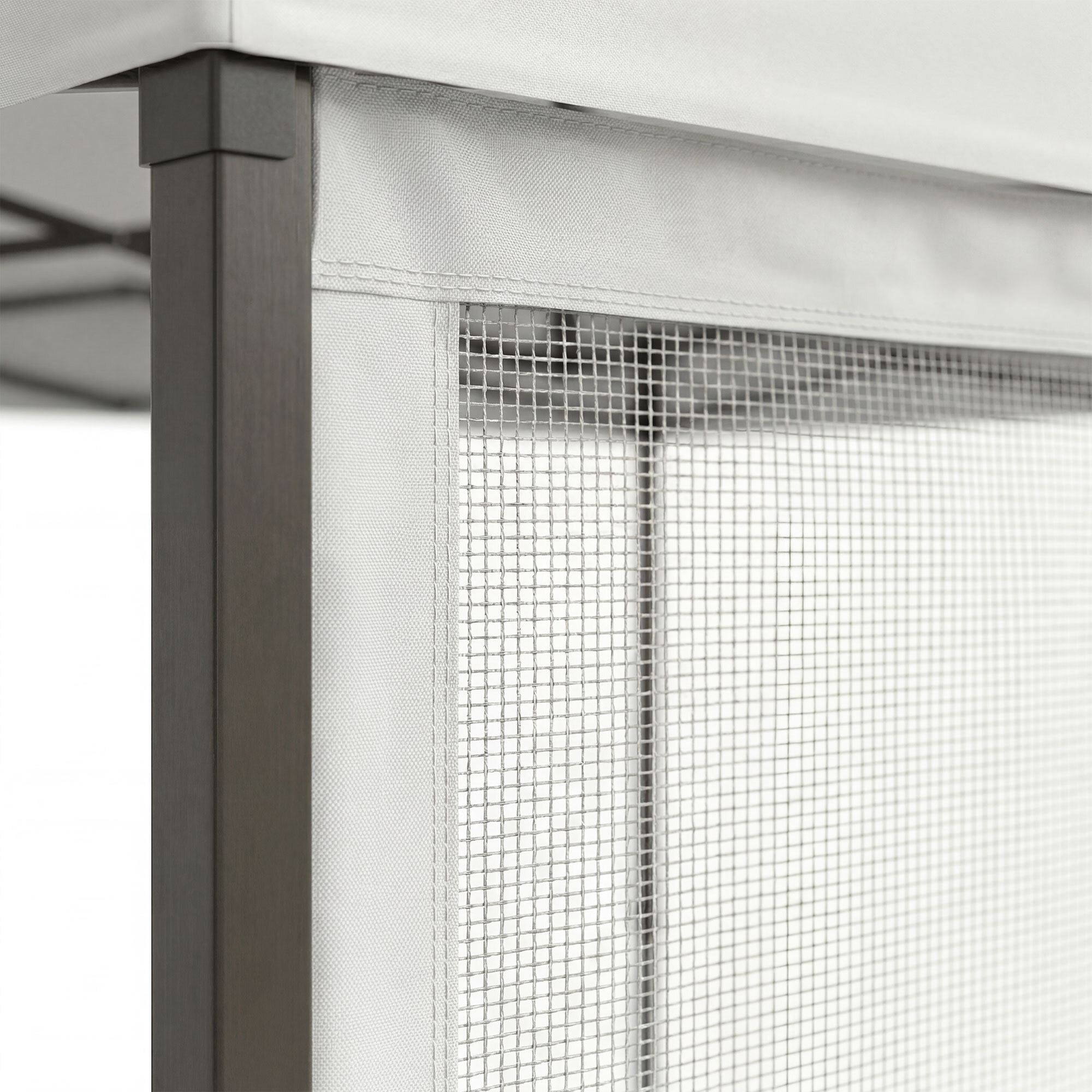Set 4 teli zanzariera per gazebo da giardino 3x3 M kit di 4 zanzariere con velcro. 300X300X200H CM Nero