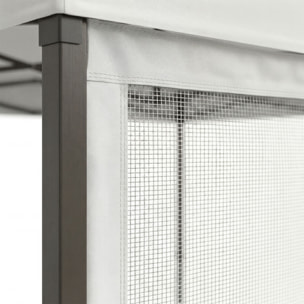 Set 4 teli zanzariera per gazebo da giardino 3x3 M kit di 4 zanzariere con velcro. 300X300X200H CM Nero