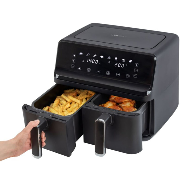 Double friteuse à air chaud 8L Noir Clatronic FR3804H-Noir