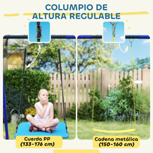 Columpios para Niños de +3 Años Columpios Jardín Exterior con 2 Columpios Simples y 1 Columpio Plataforma Carga 120 kg para Terraza Patio 365x180x184 cm Multicolor