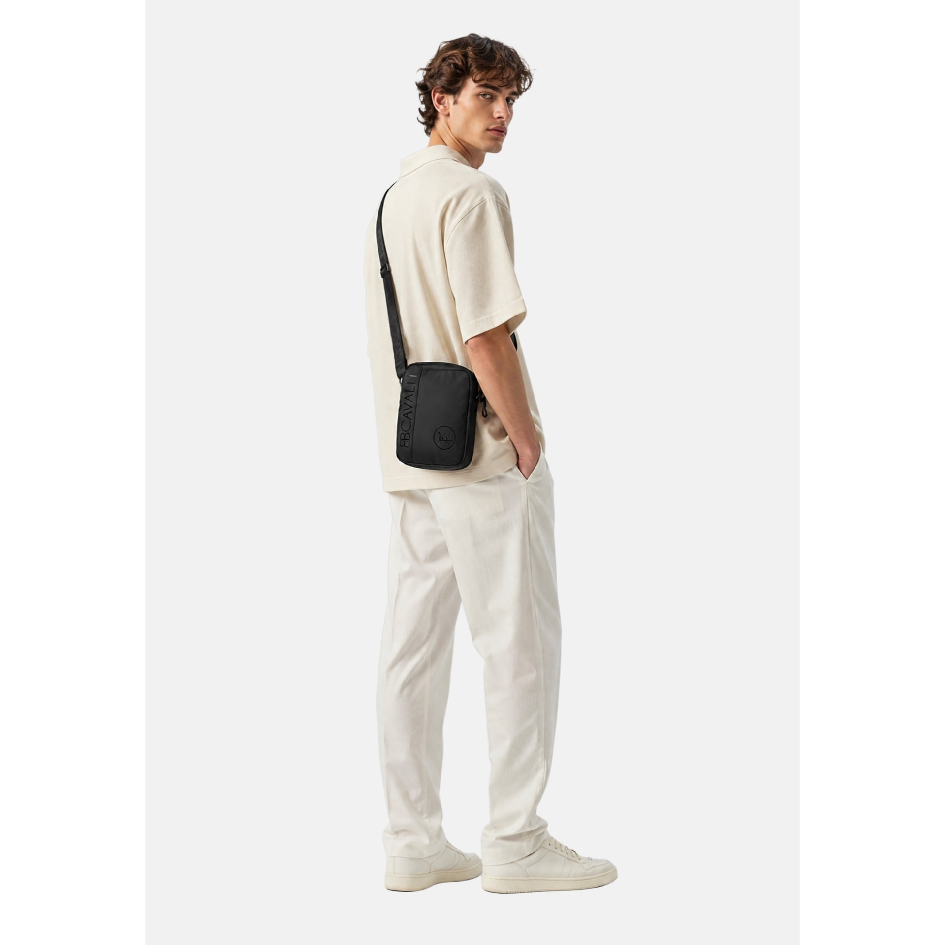 Borsa a tracolla da uomo - Modello False - 100% poliestere - 15.0 x 19.0 x 5.0 cm