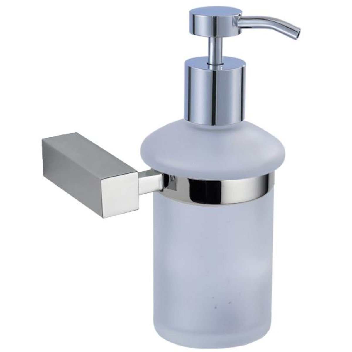 Multi set double pot à brosse à dent + distributeur de savon en verre dépoli + porte-serviettes, chrome (ELEMULTI-SET6)