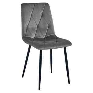 Sedia Libra in velluto grigio scuro con gambe nere