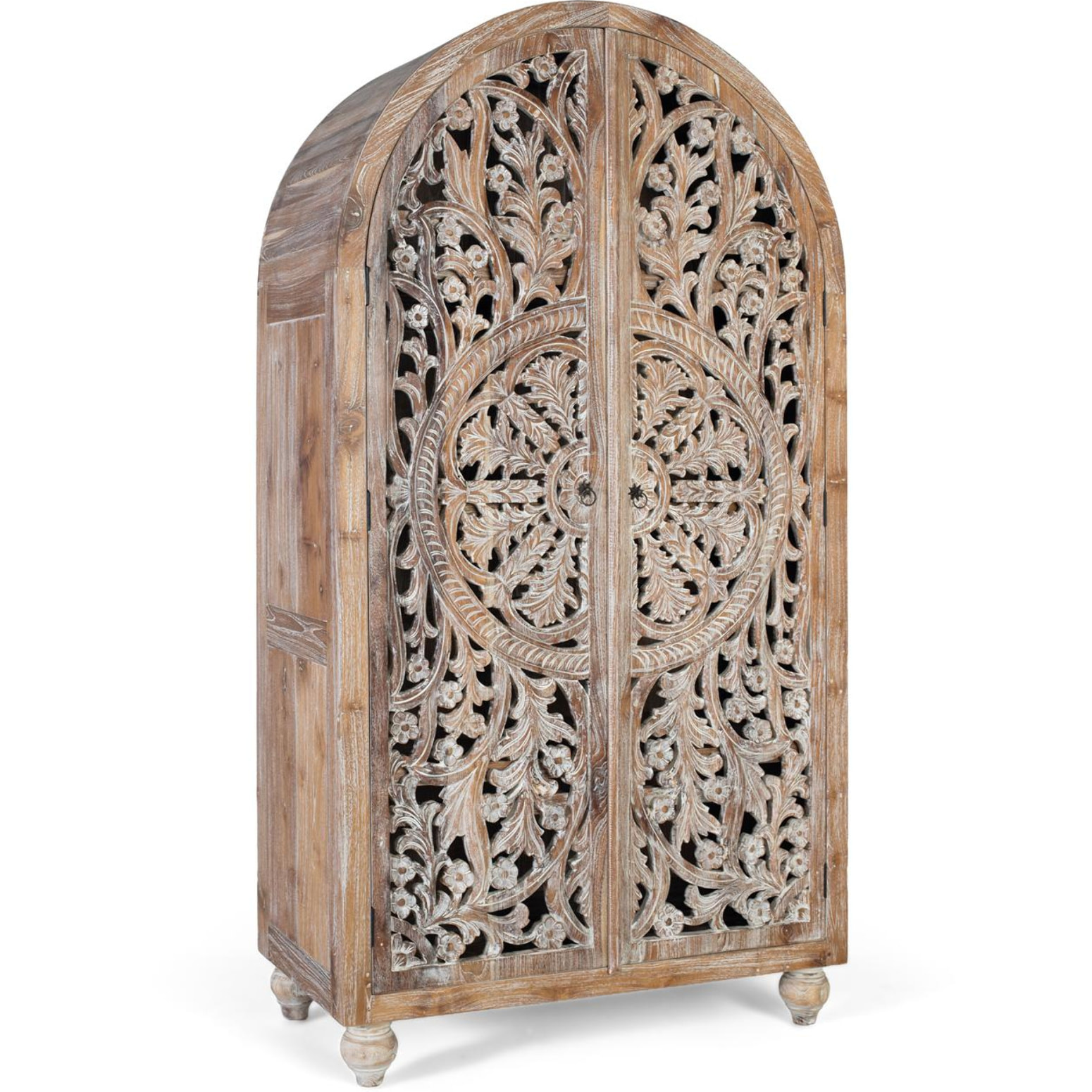 Armoire en bois de teck 100cm style boho sculpté