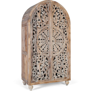 Armoire en bois de teck 100cm style boho sculpté