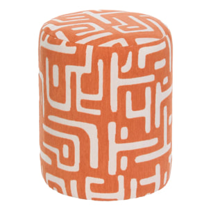 Pouf Rond Delor Orange 30x36 cm