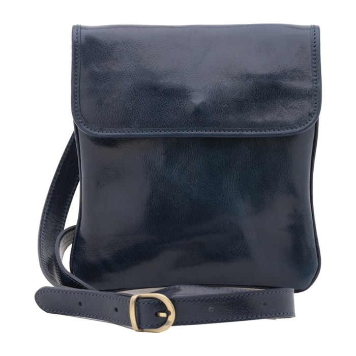 Borsa a tracolla da uomo in vera pelle - Modello False - Made in Italy - 25.0 x 23.0 x 4.0 cm
