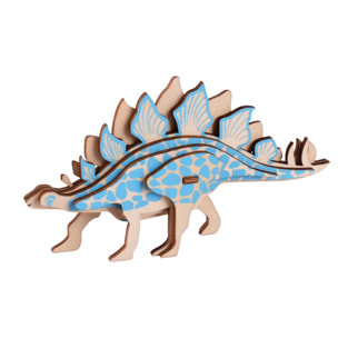 Puzzle 3D in legno. Design di Stegosaurus. 9 pezzi.