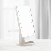 Specchio LED Touch da Tavolo - ABS e Vetro - Bianco - 17x27x12 cm