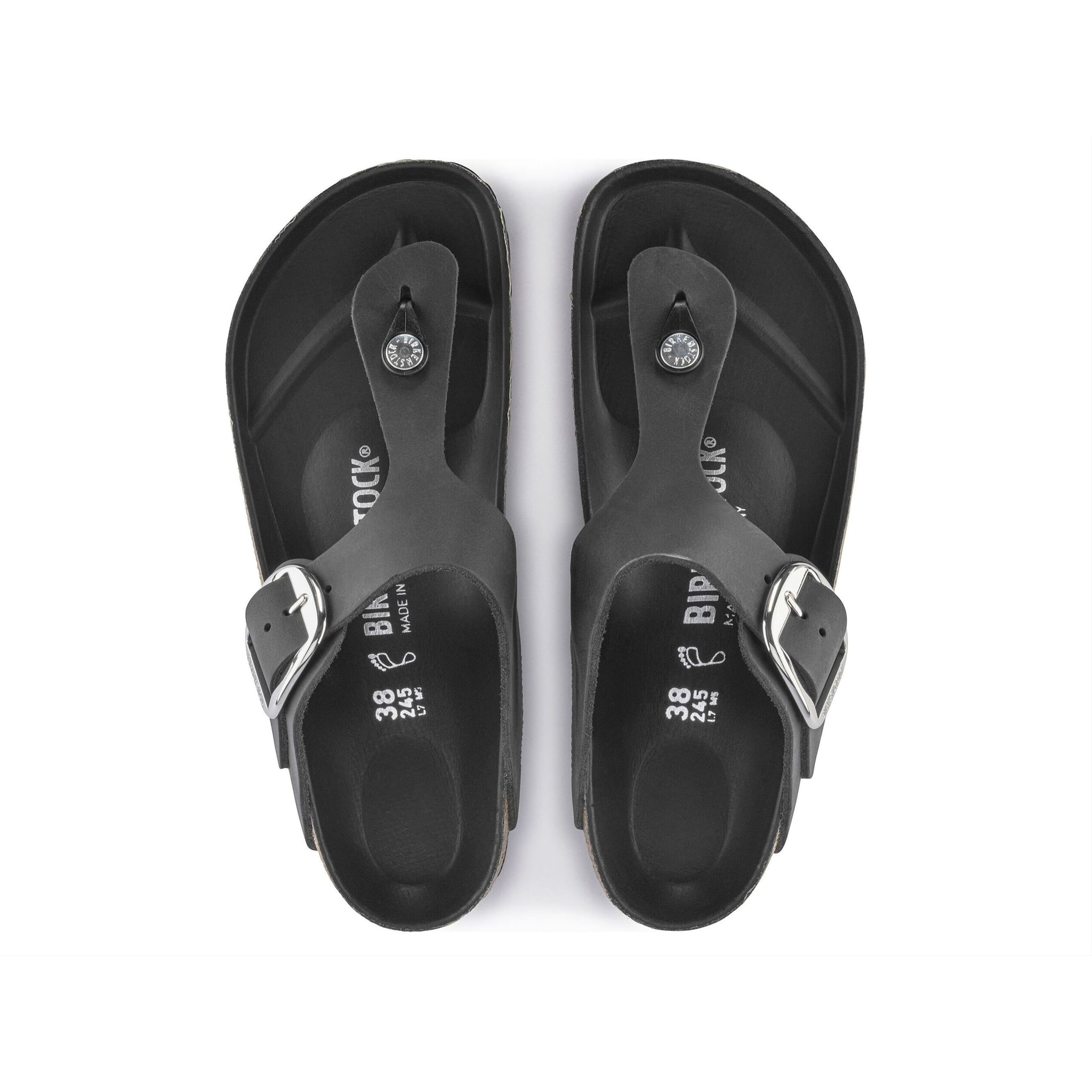 Ciabatte Birkenstock Gizeh Big Buckle Leoi Black Hex Nero