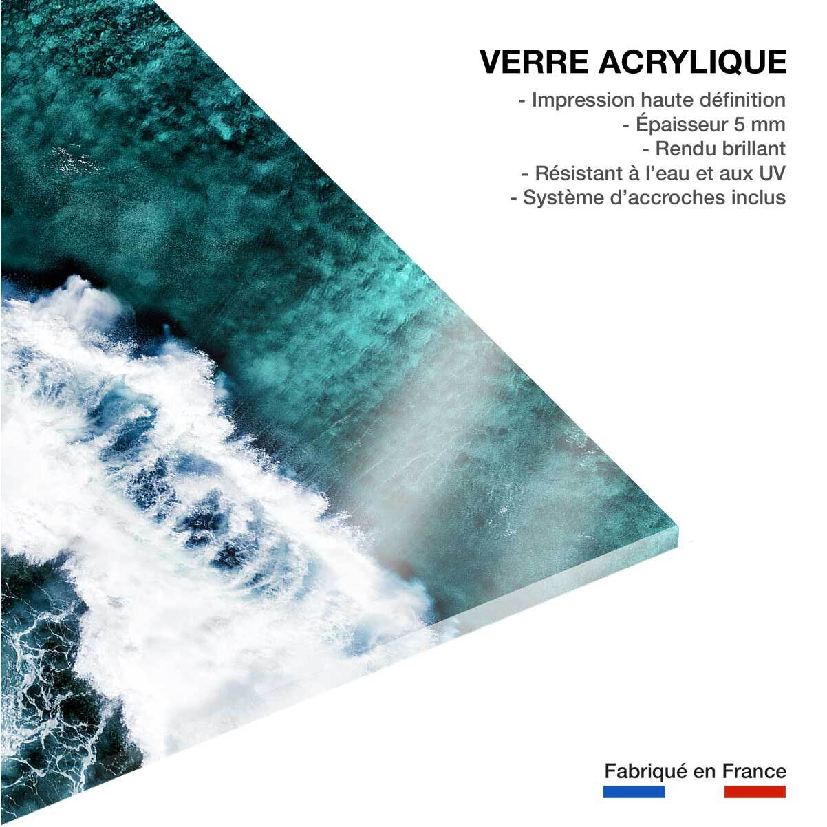 Tableau de mer vague verte  Tableau plexiglas