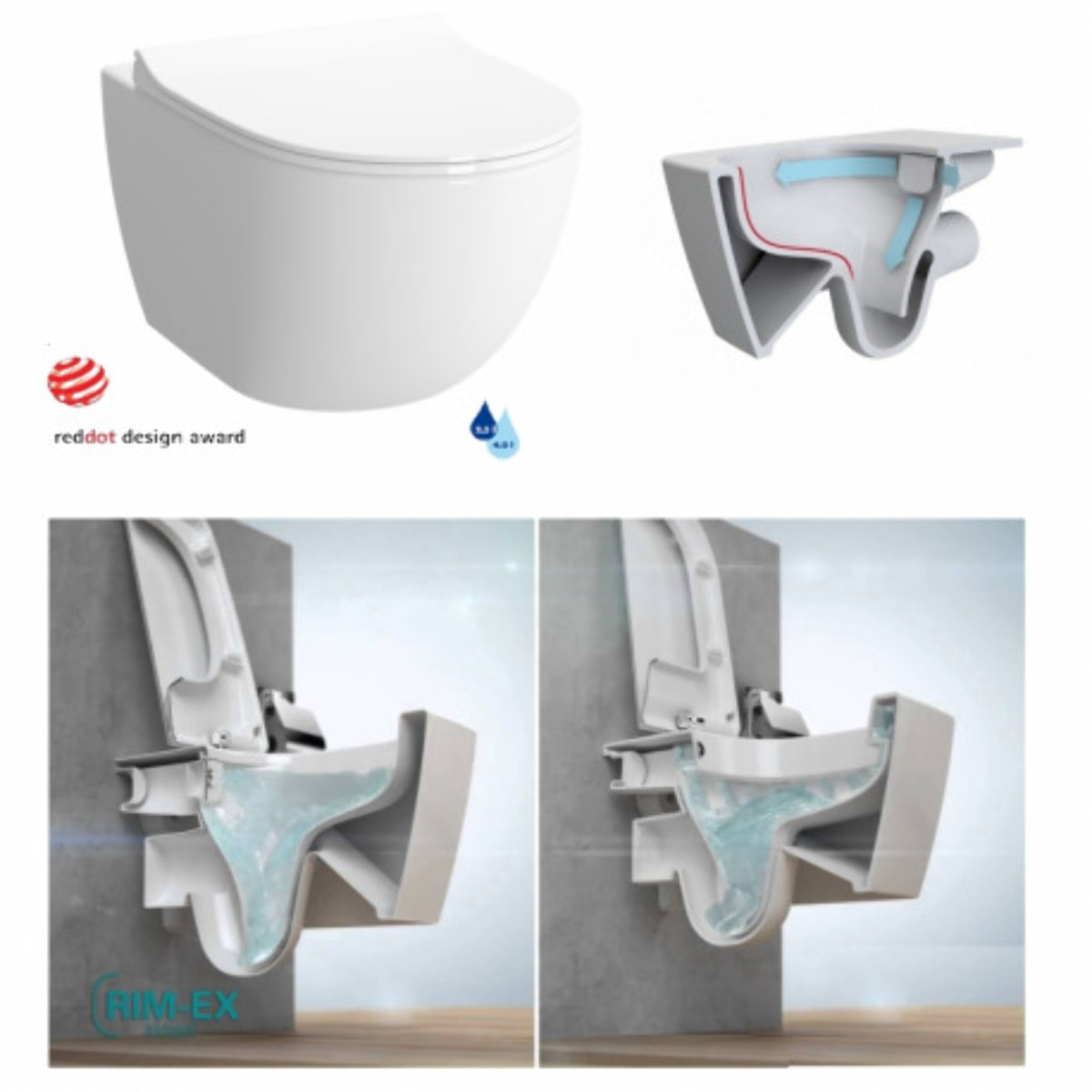 SENTO Cuvette compacte 49,5 cm avec fixations invisibles + abattant ultra-fin softclose (SentoCompact)