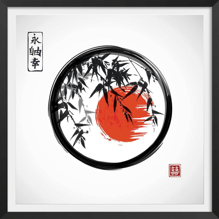 Affiche zen circle Affiche sous cadre noir