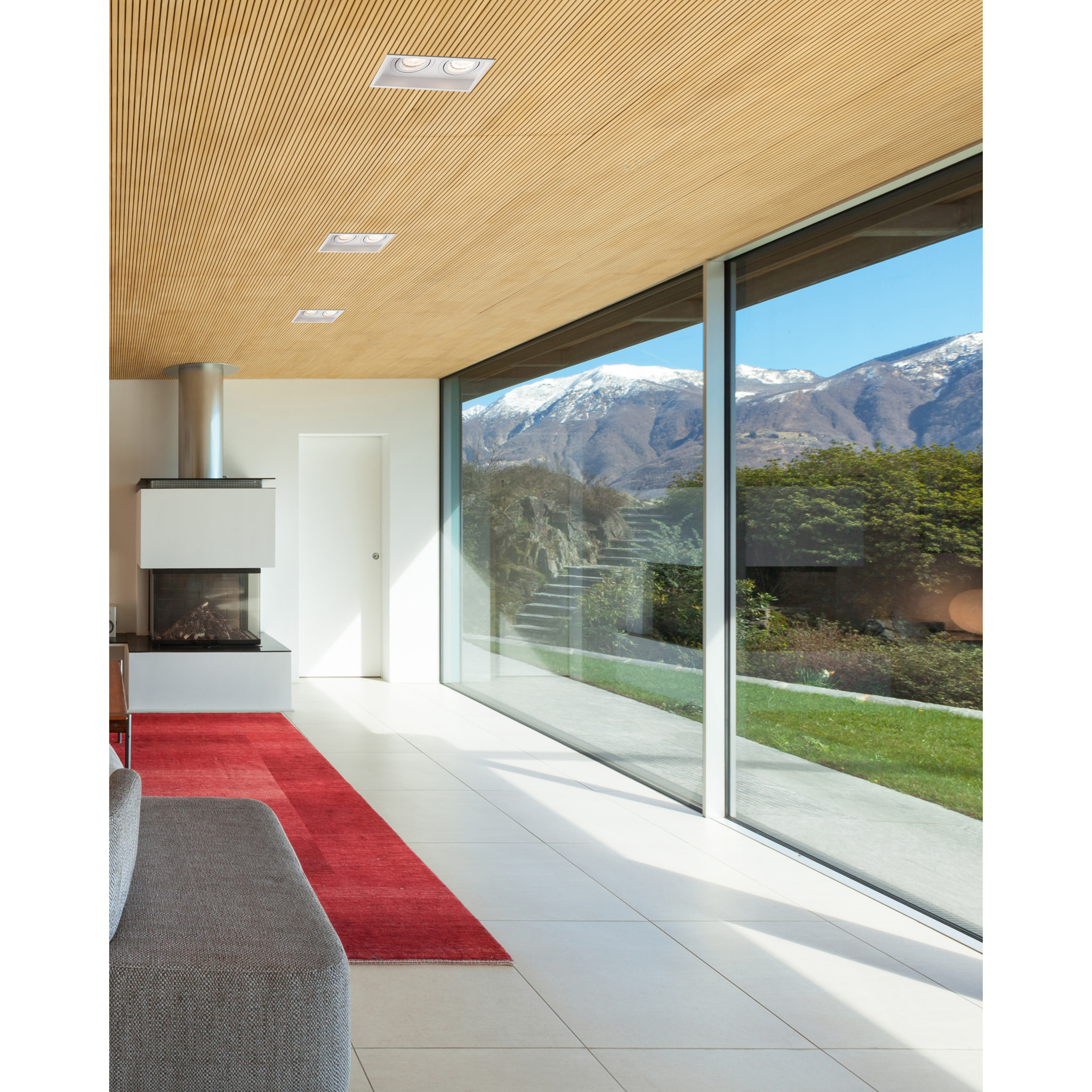 HYDE SQ 2L Empotrable blanco cuadrado orientable