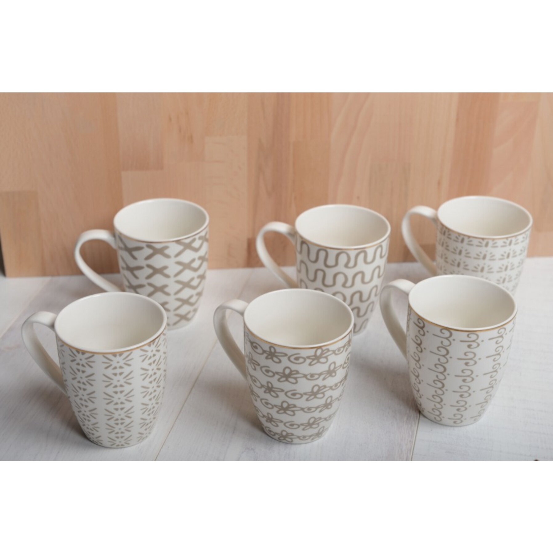 Mugs geometrique 350ml - lot de 6